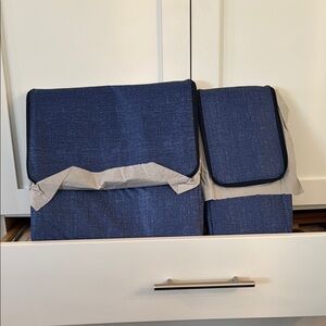 Double Chill Thermal Set of 2 in Blue Crosshatch, NIP